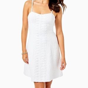 NWT Lilly Pulitzer Perry Stretch Dress Resort White Pineapple Pucker Jacquard